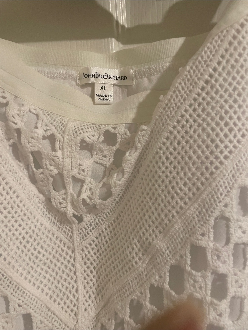 JohnPaulRichard White Crochet V-Neck Skirt - Picture 2 of 5